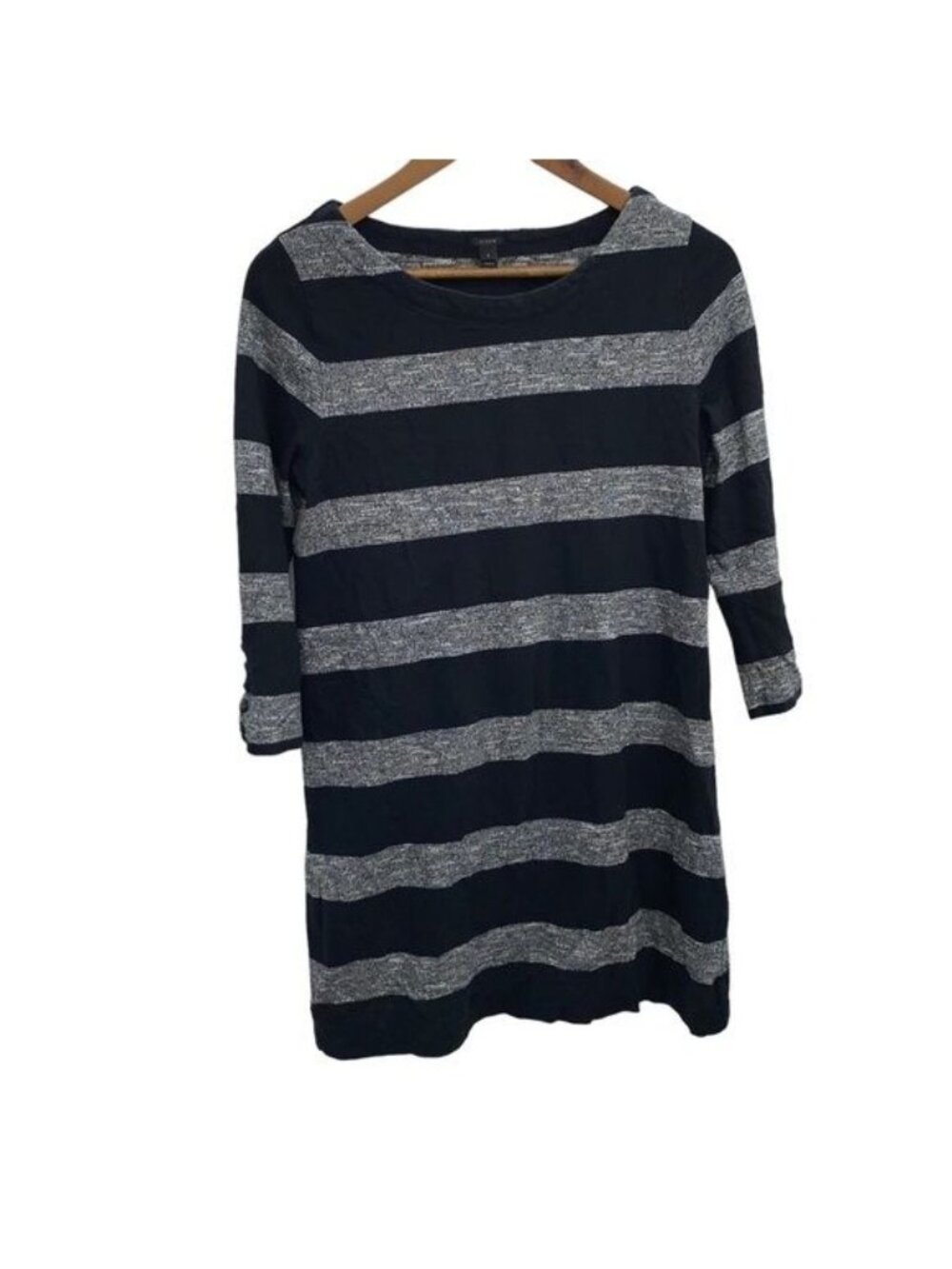 J.Crew Small Black and Grey Striped Sweater Dress